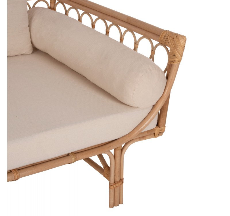 ΚΑΝΑΠΕΣ-ΚΡΕΒΑΤΙ ΕΞ. ΧΩΡΟΥ ALIKI HM9658 RATTAΝ ΦΥΣΙΚΟ-ΜΠΕΖ ΜΑΞΙΛΑΡΙΑ 200x100x76Yεκ.