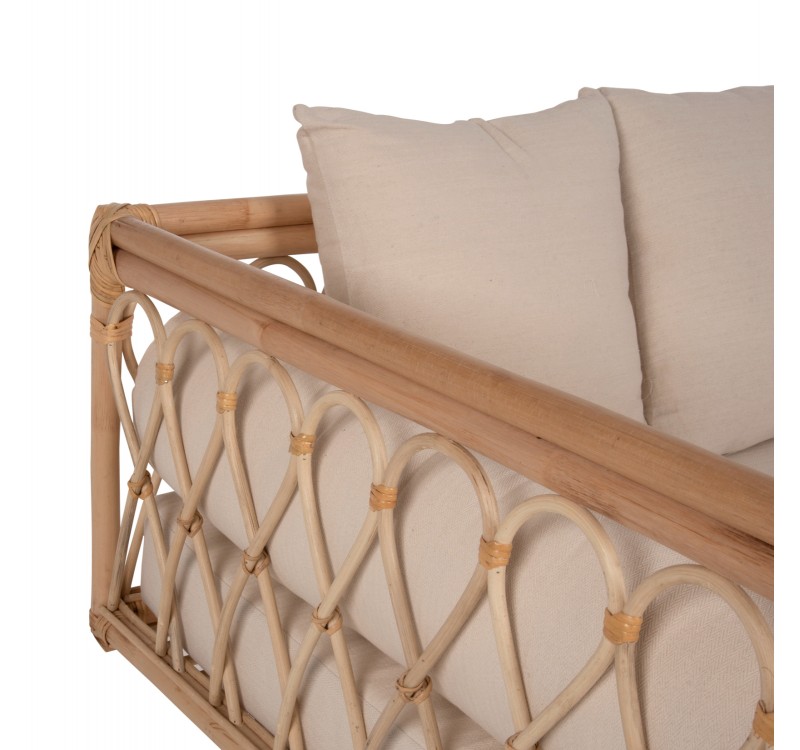 ΚΑΝΑΠΕΣ-ΚΡΕΒΑΤΙ ΕΞ. ΧΩΡΟΥ ALIKI HM9658 RATTAΝ ΦΥΣΙΚΟ-ΜΠΕΖ ΜΑΞΙΛΑΡΙΑ 200x100x76Yεκ.