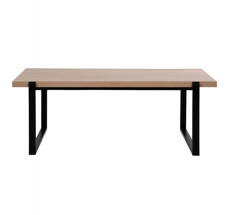 ΤΡΑΠΕΖΙ ΣΑΛΟΝΙΟΥ SHABEN HM9585.03 MDF SONOMA-ΜΑΥΡΗ ΜΕΤΑΛΛΙΚΗ ΒΑΣΗ 120x60X46Yεκ.