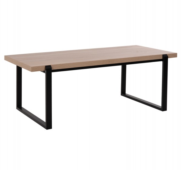 ΤΡΑΠΕΖΙ ΣΑΛΟΝΙΟΥ SHABEN HM9585.03 MDF SONOMA-ΜΑΥΡΗ ΜΕΤΑΛΛΙΚΗ ΒΑΣΗ 120x60X46Yεκ.