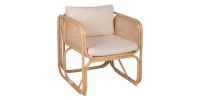 ΠΟΛΥΘΡΟΝΑ WENDY HM9816 RATTAN ΣΕ ΦΥΣΙΚΟ ΧΡΩΜΑ-ΛΕΥΚΑ ΜΑΞΙΛΑΡΙΑ 73x72x84Yεκ.
