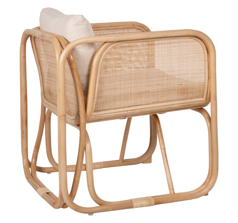 ΠΟΛΥΘΡΟΝΑ WENDY HM9816 RATTAN ΣΕ ΦΥΣΙΚΟ ΧΡΩΜΑ-ΛΕΥΚΑ ΜΑΞΙΛΑΡΙΑ 73x72x84Yεκ.