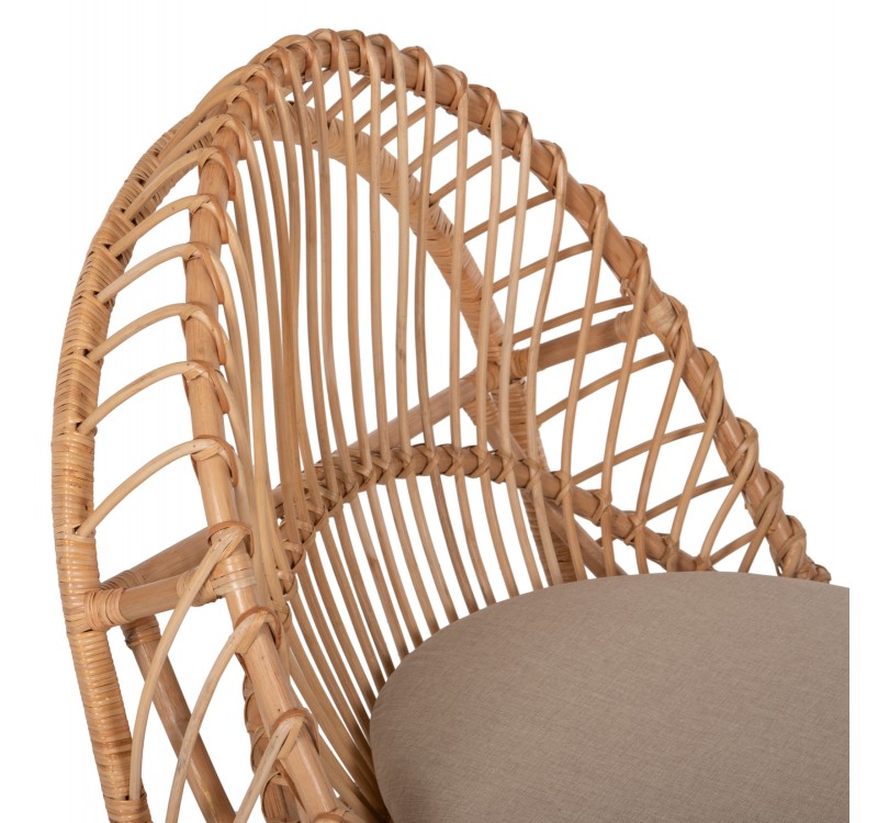 ΠΟΛΥΘΡΟΝΑ ENTROPY HM9840.01 RATTAN ΦΥΣΙΚΟ ΜΕ ΕΚΡΟΥ ΜΑΞΙΛΑΡΙ 80x97x85Υεκ.