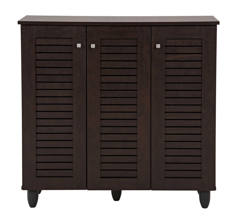 ΠΑΠΟΥΤΣΟΘΗΚΗ-ΝΤΟΥΛΑΠΑ PROLLY HM9609.01 ΜΕΛΑΜΙΝΗ WENGE-3ΠΟΡΤΕΣ-4ΡΑΦΙΑ 87x32x88Υεκ.