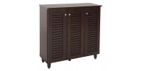 ΠΑΠΟΥΤΣΟΘΗΚΗ-ΝΤΟΥΛΑΠΑ PROLLY HM9609.01 ΜΕΛΑΜΙΝΗ WENGE-3ΠΟΡΤΕΣ-4ΡΑΦΙΑ 87x32x88Υεκ.