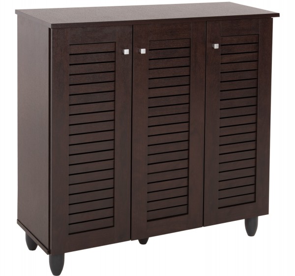 ΠΑΠΟΥΤΣΟΘΗΚΗ-ΝΤΟΥΛΑΠΑ PROLLY HM9609.01 ΜΕΛΑΜΙΝΗ WENGE-3ΠΟΡΤΕΣ-4ΡΑΦΙΑ 87x32x88Υεκ.