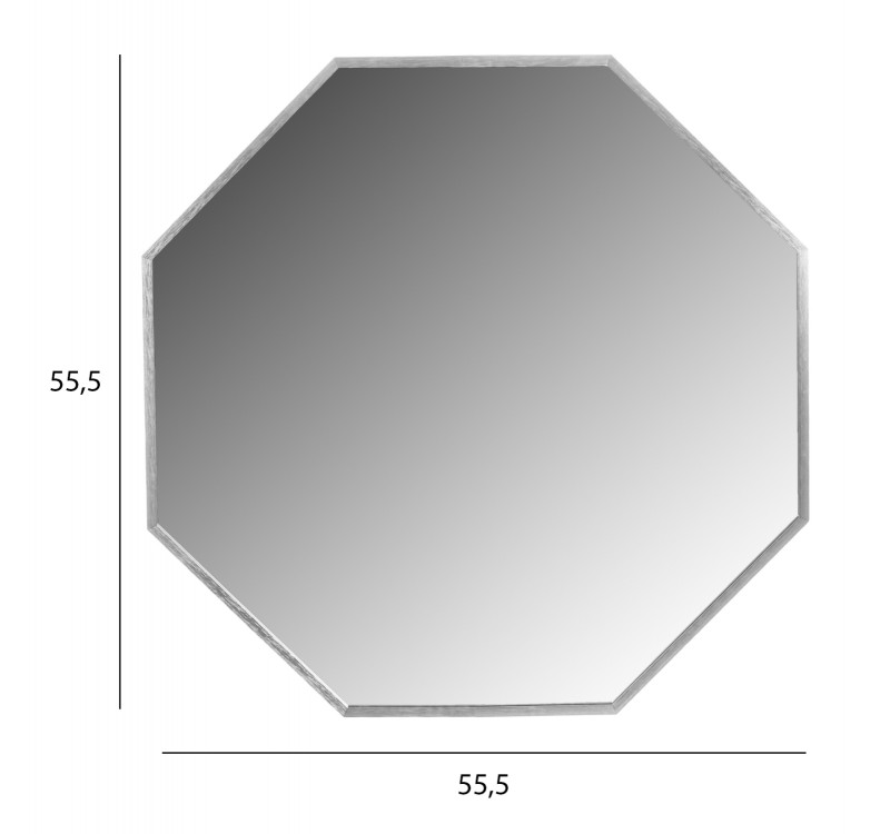 ΚΑΘΡΕΠΤΗΣ ΤΟΙΧΟΥ HM9583.40 ΟΚΤΑΓΩΝΟΣ ΣΚΕΛΕΤΟΣ ΑΛΟΥΜΙΝΙΟΥ ΑΣΗΜΙ 55,5x2,5x55,5Υεκ.