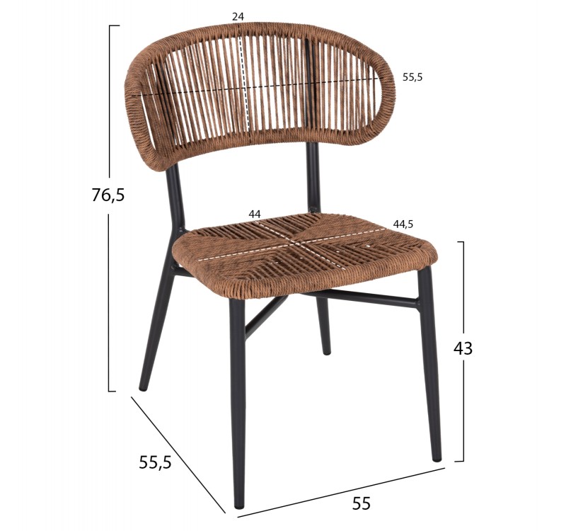 ΚΑΡΕΚΛΑ ΕΞΩΤ.ΧΩΡΟΥ EULO HM6049.03 ΑΛΟΥΜΙΝΙΟ ΣΕ ΑΝΘΡΑΚΙ-ΣΥΝΘΕΤΙΚΟ RATTAN ΓΚΡΙ 49x60x78Υεκ.