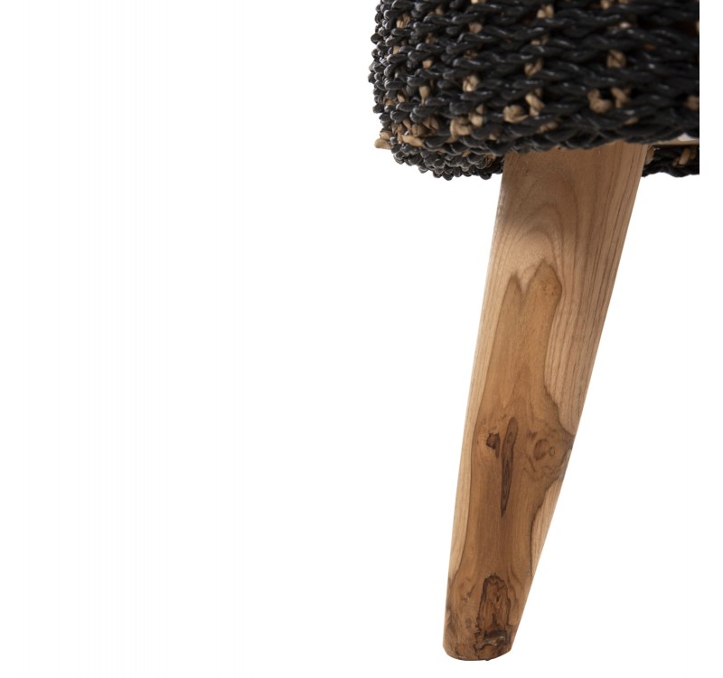 ΣΚΑΜΠΟ BEAM HM7827 ΞΥΛΟ ΤΕΑΚ ΚΑΙ SEAGRASS ΣΕ ΦΥΣΙΚΟ & ΜΑΥΡΟ Φ43x45Yεκ.