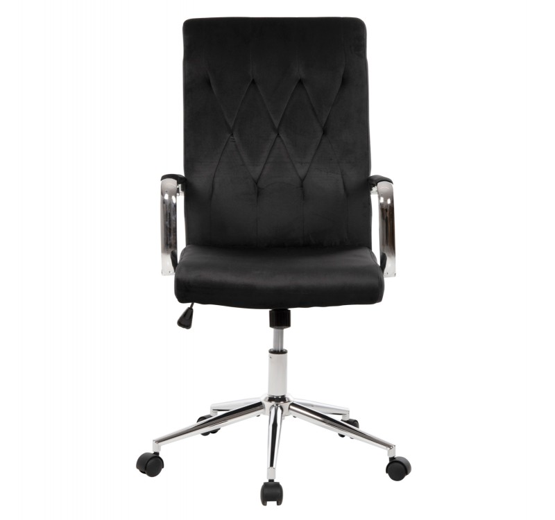 ΚΑΡΕΚΛΑ ΓΡΑΦΕΙΟΥ JOSEF HM1181.04 ΜΑΥΡΟ ΒΕΛΟΥΔΟ-INOX ΒΑΣΗ 58x61x105-113Yεκ.
