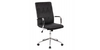 ΚΑΡΕΚΛΑ ΓΡΑΦΕΙΟΥ JOSEF HM1181.04 ΜΑΥΡΟ ΒΕΛΟΥΔΟ-INOX ΒΑΣΗ 58x61x105-113Yεκ.