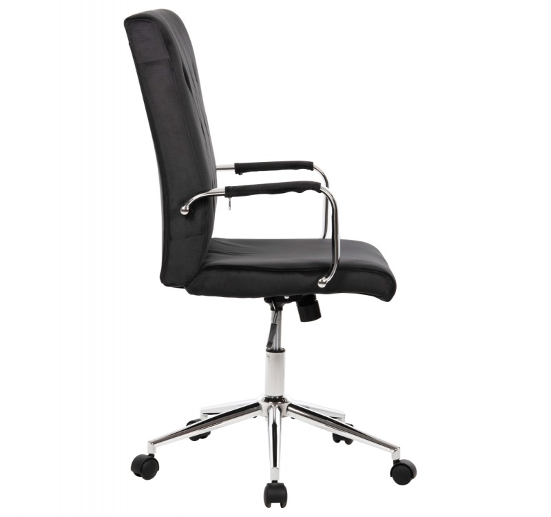 ΚΑΡΕΚΛΑ ΓΡΑΦΕΙΟΥ JOSEF HM1181.04 ΜΑΥΡΟ ΒΕΛΟΥΔΟ-INOX ΒΑΣΗ 58x61x105-113Yεκ.