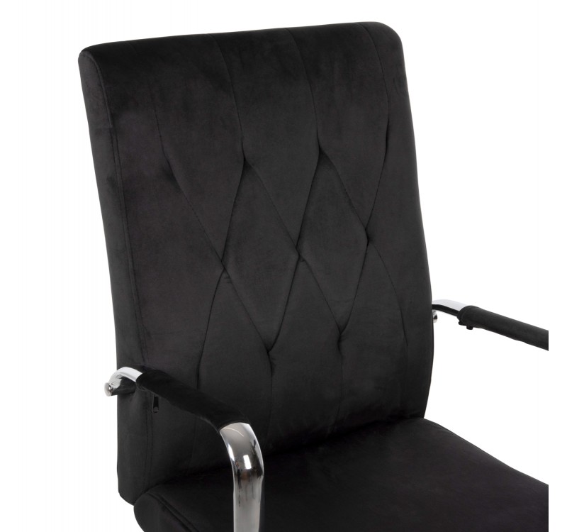 ΚΑΡΕΚΛΑ ΓΡΑΦΕΙΟΥ JOSEF HM1181.04 ΜΑΥΡΟ ΒΕΛΟΥΔΟ-INOX ΒΑΣΗ 58x61x105-113Yεκ.