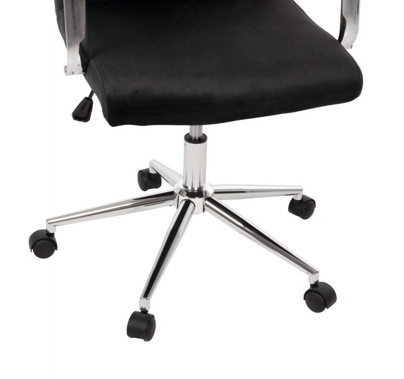 ΚΑΡΕΚΛΑ ΓΡΑΦΕΙΟΥ JOSEF HM1181.04 ΜΑΥΡΟ ΒΕΛΟΥΔΟ-INOX ΒΑΣΗ 58x61x105-113Yεκ.