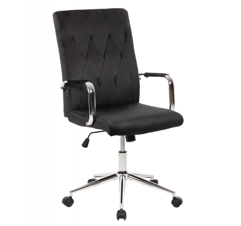 ΚΑΡΕΚΛΑ ΓΡΑΦΕΙΟΥ JOSEF HM1181.04 ΜΑΥΡΟ ΒΕΛΟΥΔΟ-INOX ΒΑΣΗ 58x61x105-113Yεκ.