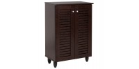 ΠΑΠΟΥΤΣΟΘΗΚΗ-ΝΤΟΥΛΑΠΑ PROLLY HM9608.01 ΜΕΛΑΜΙΝΗ WENGE-2ΠΟΡΤΕΣ-4ΡΑΦΙΑ 60x34x88Υεκ.