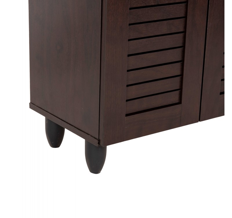 ΠΑΠΟΥΤΣΟΘΗΚΗ-ΝΤΟΥΛΑΠΑ PROLLY HM9608.01 ΜΕΛΑΜΙΝΗ WENGE-2ΠΟΡΤΕΣ-4ΡΑΦΙΑ 60x34x88Υεκ.