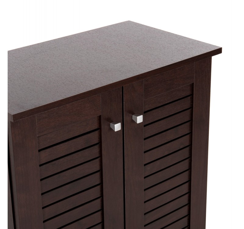 ΠΑΠΟΥΤΣΟΘΗΚΗ-ΝΤΟΥΛΑΠΑ PROLLY HM9608.01 ΜΕΛΑΜΙΝΗ WENGE-2ΠΟΡΤΕΣ-4ΡΑΦΙΑ 60x34x88Υεκ.