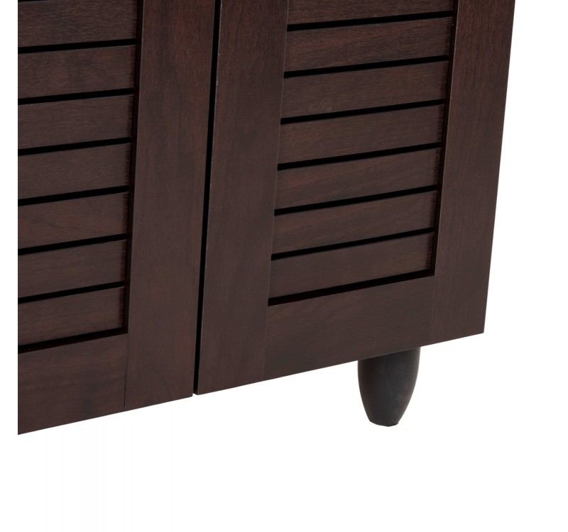 ΠΑΠΟΥΤΣΟΘΗΚΗ-ΝΤΟΥΛΑΠΑ PROLLY HM9608.01 ΜΕΛΑΜΙΝΗ WENGE-2ΠΟΡΤΕΣ-4ΡΑΦΙΑ 60x34x88Υεκ.