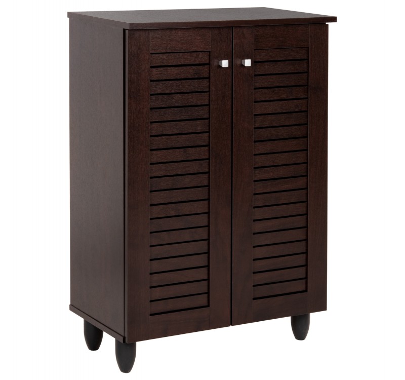 ΠΑΠΟΥΤΣΟΘΗΚΗ-ΝΤΟΥΛΑΠΑ PROLLY HM9608.01 ΜΕΛΑΜΙΝΗ WENGE-2ΠΟΡΤΕΣ-4ΡΑΦΙΑ 60x34x88Υεκ.
