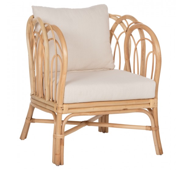 ΠΟΛΥΘΡΟΝΑ ESTOR HM9817 RATTAN ΣΕ ΦΥΣΙΚΟ-ΛΕΥΚΟ ΜΑΞΙΛΑΡΙ 78x75x92Υ εκ.