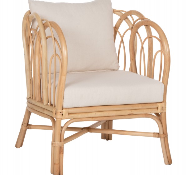 ΠΟΛΥΘΡΟΝΑ ESTOR HM9817 RATTAN ΣΕ ΦΥΣΙΚΟ-ΛΕΥΚΟ ΜΑΞΙΛΑΡΙ 78x75x92Υ εκ.