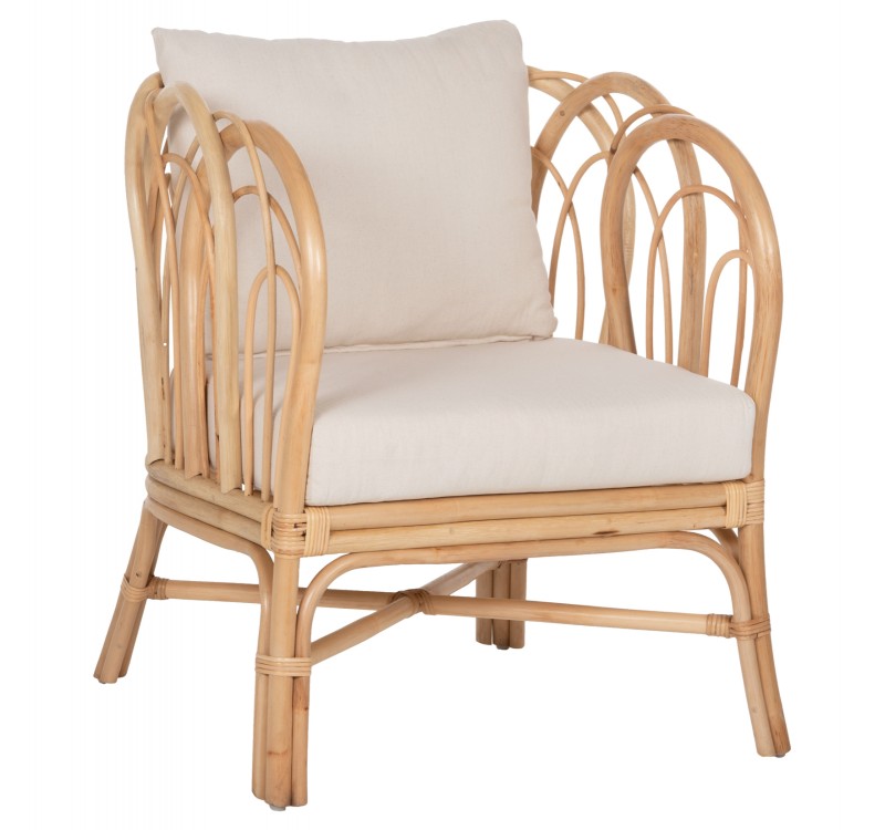ΠΟΛΥΘΡΟΝΑ ESTOR HM9817 RATTAN ΣΕ ΦΥΣΙΚΟ-ΛΕΥΚΟ ΜΑΞΙΛΑΡΙ 78x75x92Υ εκ.