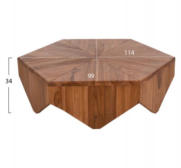 ΤΡΑΠΕΖΙ ΣΑΛΟΝΙΟΥ HEXAGON HM9790 ΞΥΛΟ ΤΕΑΚ ΣΕ ΦΥΣΙΚΟ 114x99x34Yεκ.