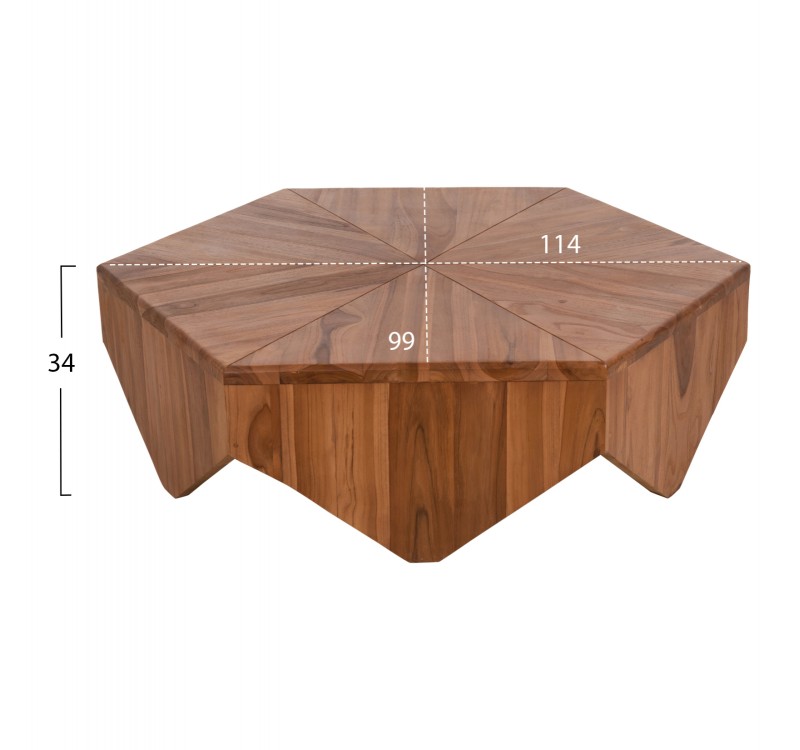 ΤΡΑΠΕΖΙ ΣΑΛΟΝΙΟΥ HEXAGON HM9790 ΞΥΛΟ ΤΕΑΚ ΣΕ ΦΥΣΙΚΟ 114x99x34Yεκ.