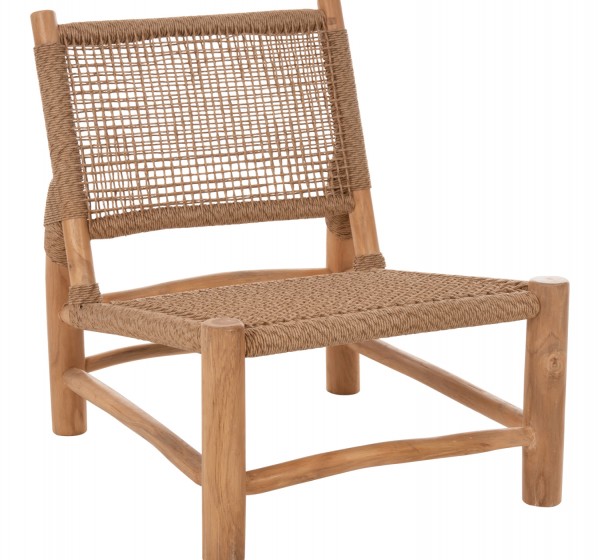ΚΑΡΕΚΛΑ LONDER HM5986 ΞΥΛΟ TEAK ΣΕ ΦΥΣΙΚΟ ΚΑΙ ΣΥΝΘΕΤΙΚΟ RATTAN 63x77x77Υεκ.