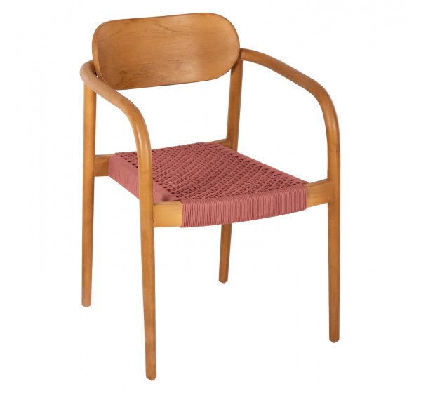 ΠΟΛΥΘΡΟΝΑ OSLO HM9636.06 ΞΥΛΟ TEAK ΦΥΣΙΚΟ & ΣΧΟΙΝΙ--B’ΔΙΑΛΟΓΗΣ 55x54x80Yεκ.