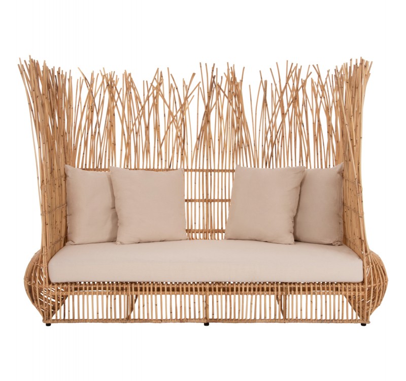 ΚΑΝΑΠΕΣ ΕΞ. ΧΩΡΟΥ ZEPHYR HM5988 ΚΑΛΑΜΙΑ RATTAN ΦΥΣΙΚΟ-ΜΠΕΖ ΜΑΞΙΛΑΡΙΑ 200x120x142Yεκ.