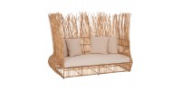 ΚΑΝΑΠΕΣ ΕΞ. ΧΩΡΟΥ ZEPHYR HM5988 ΚΑΛΑΜΙΑ RATTAN ΦΥΣΙΚΟ-ΜΠΕΖ ΜΑΞΙΛΑΡΙΑ 200x120x142Yεκ.