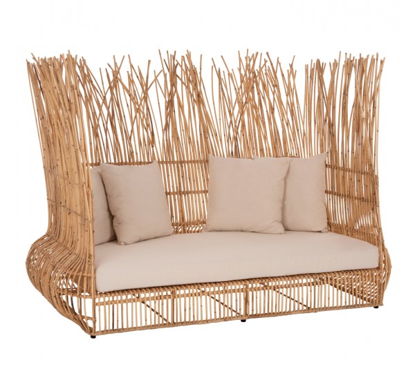 ΚΑΝΑΠΕΣ ΕΞ. ΧΩΡΟΥ ZEPHYR HM5988 ΚΑΛΑΜΙΑ RATTAN ΦΥΣΙΚΟ-ΜΠΕΖ ΜΑΞΙΛΑΡΙΑ 200x120x142Yεκ.