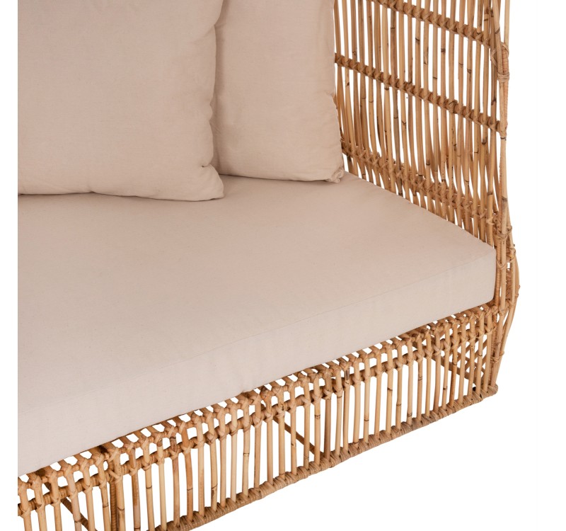 ΚΑΝΑΠΕΣ ΕΞ. ΧΩΡΟΥ ZEPHYR HM5988 ΚΑΛΑΜΙΑ RATTAN ΦΥΣΙΚΟ-ΜΠΕΖ ΜΑΞΙΛΑΡΙΑ 200x120x142Yεκ.