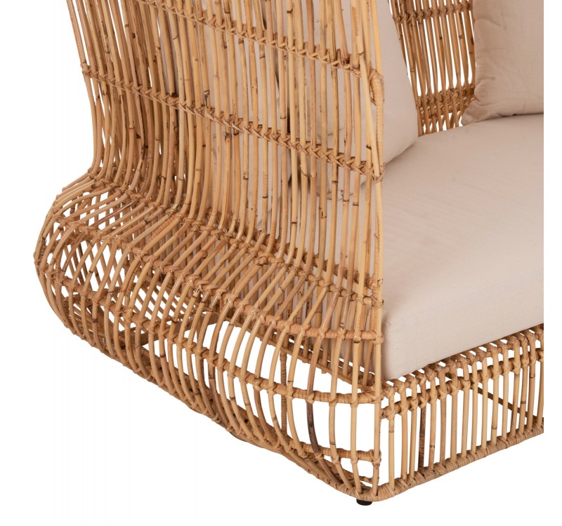 ΚΑΝΑΠΕΣ ΕΞ. ΧΩΡΟΥ ZEPHYR HM5988 ΚΑΛΑΜΙΑ RATTAN ΦΥΣΙΚΟ-ΜΠΕΖ ΜΑΞΙΛΑΡΙΑ 200x120x142Yεκ.