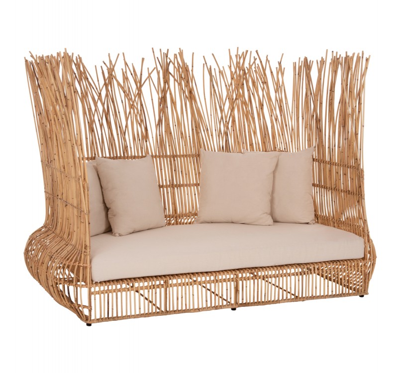 ΚΑΝΑΠΕΣ ΕΞ. ΧΩΡΟΥ ZEPHYR HM5988 ΚΑΛΑΜΙΑ RATTAN ΦΥΣΙΚΟ-ΜΠΕΖ ΜΑΞΙΛΑΡΙΑ 200x120x142Yεκ.