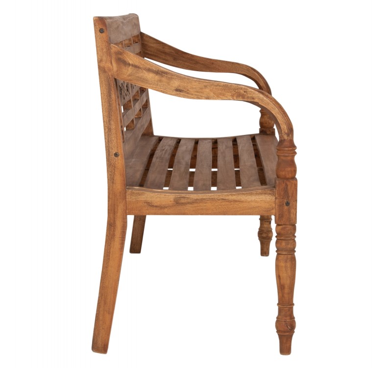 ΠΑΓΚΑΚΙ ΕΞ.ΧΩΡΟΥ HM7903 ΜΑΣΙΦ ΞΥΛΟ ΜΑΟΝΙ ΣΕ ΦΥΣΙΚΟ ΜΕ ΜΠΡΑΤΣΑ & ΠΛΑΤΗ 148x54x90Υεκ.