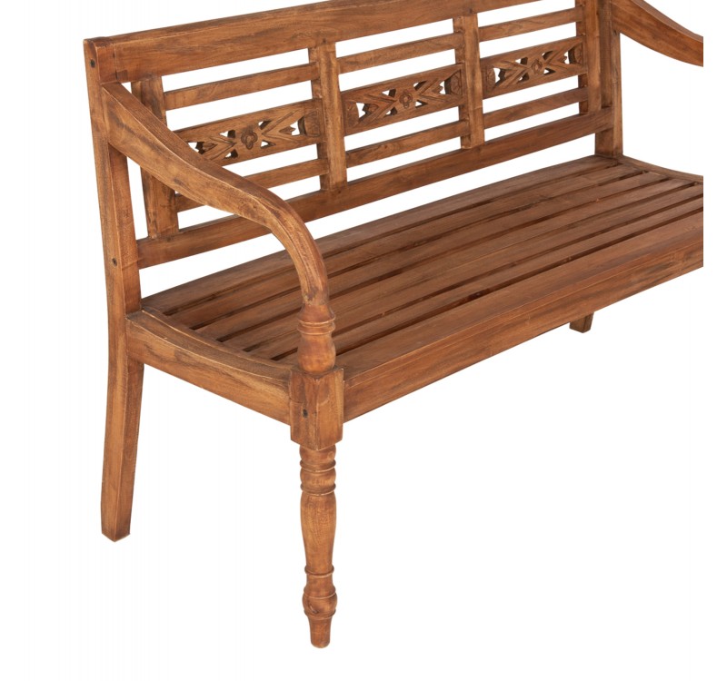 ΠΑΓΚΑΚΙ ΕΞ.ΧΩΡΟΥ HM7903 ΜΑΣΙΦ ΞΥΛΟ ΜΑΟΝΙ ΣΕ ΦΥΣΙΚΟ ΜΕ ΜΠΡΑΤΣΑ & ΠΛΑΤΗ 148x54x90Υεκ.