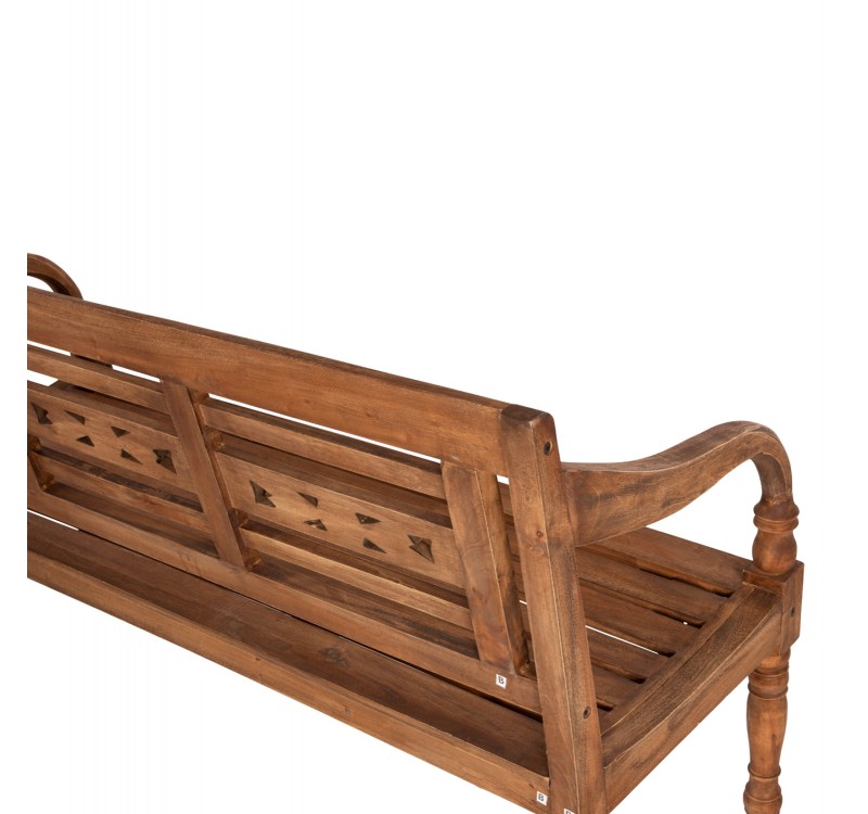 ΠΑΓΚΑΚΙ ΕΞ.ΧΩΡΟΥ HM7903 ΜΑΣΙΦ ΞΥΛΟ ΜΑΟΝΙ ΣΕ ΦΥΣΙΚΟ ΜΕ ΜΠΡΑΤΣΑ & ΠΛΑΤΗ 148x54x90Υεκ.