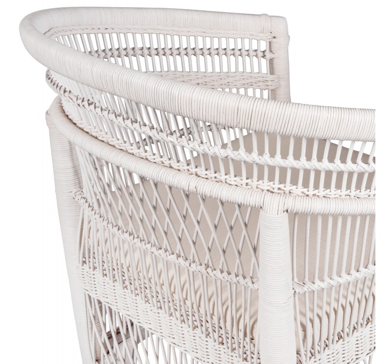 ΠΟΛΥΘΡΟΝΑ MALAWI HM9635.02 ΞΥΛΟ ΜΑΟΝΙ ΜΕ RATTAN ΛΕΥΚΟ-ΛΕΥΚΟ ΜΑΞΙΛΑΡΙ 80x70x86Υεκ.