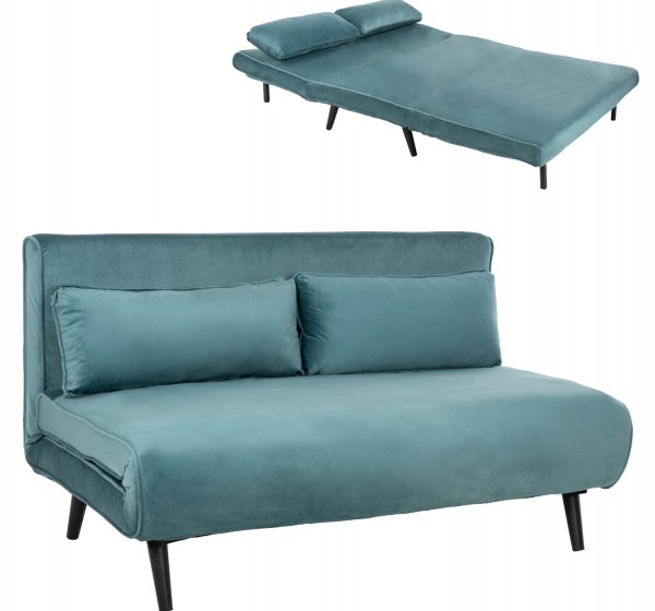 ΚΑΝΑΠΕΣ ΚΡΕΒΑΤΙ 2 ΑΤΟΜΩΝ ASMA HM3077.15 ΒΕΛΟΥΔΟ ΜΕΝΤΑ 140x80x77Yεκ.