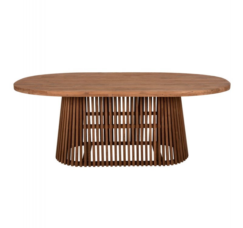 ΤΡΑΠΕΖΙ ΤΡΑΠΕΖΑΡΙΑΣ REMIK HM9835 RECYCLED ΤΕΑΚ ΣΕ ΦΥΣΙΚΟ 100x200x75,5Yεκ. TOP 4εκ.