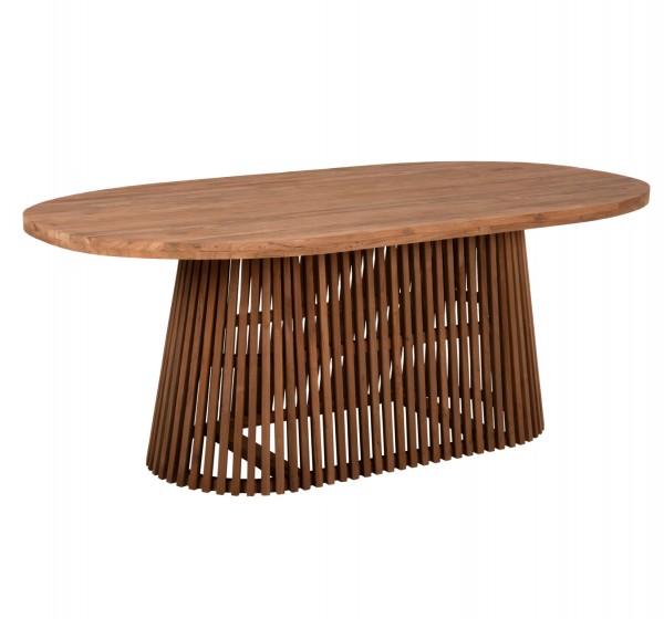 ΤΡΑΠΕΖΙ ΤΡΑΠΕΖΑΡΙΑΣ REMIK HM9835 RECYCLED ΤΕΑΚ ΣΕ ΦΥΣΙΚΟ 100x200x75,5Yεκ. TOP 4εκ.