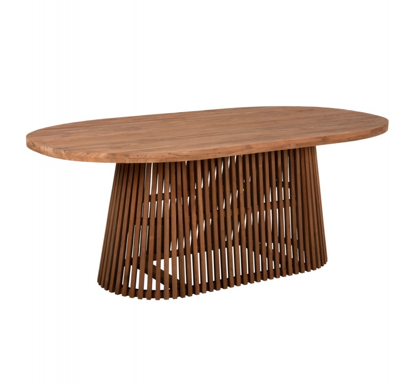 ΤΡΑΠΕΖΙ ΤΡΑΠΕΖΑΡΙΑΣ REMIK HM9835 RECYCLED ΤΕΑΚ ΣΕ ΦΥΣΙΚΟ 100x200x75,5Yεκ. TOP 4εκ.