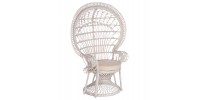 ΠΟΛΥΘΡΟΝΑ ROYAL PEACOCK HM9342.02 RATTAN ΣΕ ΛΕΥΚΟ-ΜΑΞΙΛΑΡΙ ΛΕΥΚΟ 114x72x150Yεκ.