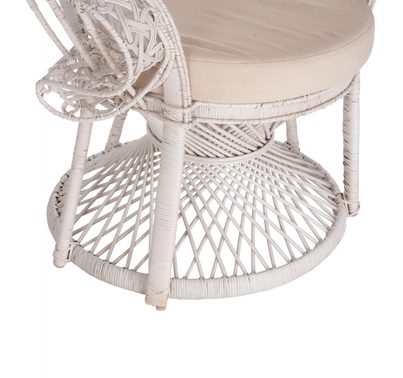 ΠΟΛΥΘΡΟΝΑ ROYAL PEACOCK HM9342.02 RATTAN ΣΕ ΛΕΥΚΟ-ΜΑΞΙΛΑΡΙ ΛΕΥΚΟ 114x72x150Yεκ.