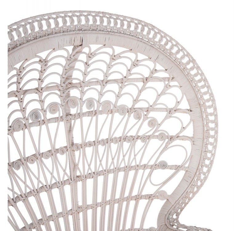 ΠΟΛΥΘΡΟΝΑ ROYAL PEACOCK HM9342.02 RATTAN ΣΕ ΛΕΥΚΟ-ΜΑΞΙΛΑΡΙ ΛΕΥΚΟ 114x72x150Yεκ.