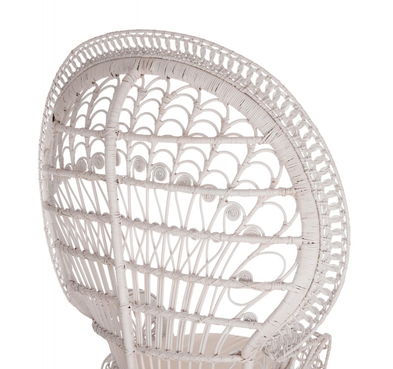 ΠΟΛΥΘΡΟΝΑ ROYAL PEACOCK HM9342.02 RATTAN ΣΕ ΛΕΥΚΟ-ΜΑΞΙΛΑΡΙ ΛΕΥΚΟ 114x72x150Yεκ.