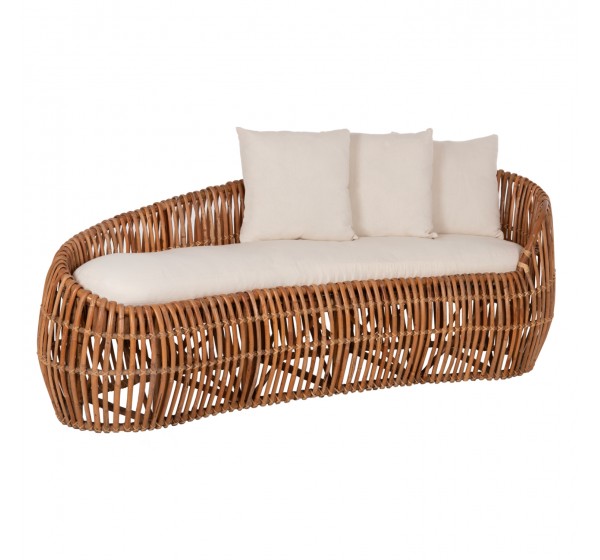 ΚΑΝΑΠΕΣ-ΑΝΑΚΛΙΝΤΡΟ LANTRY HM5991 ΦΥΣΙΚΟ RATTAN- ΛΕΥΚΑ ΜΑΞΙΛΑΡΙΑ 215x60x78Yεκ.